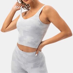 Lululemon White Camo Workout Set Align Tank Top Wunder Under High Rise Leggings